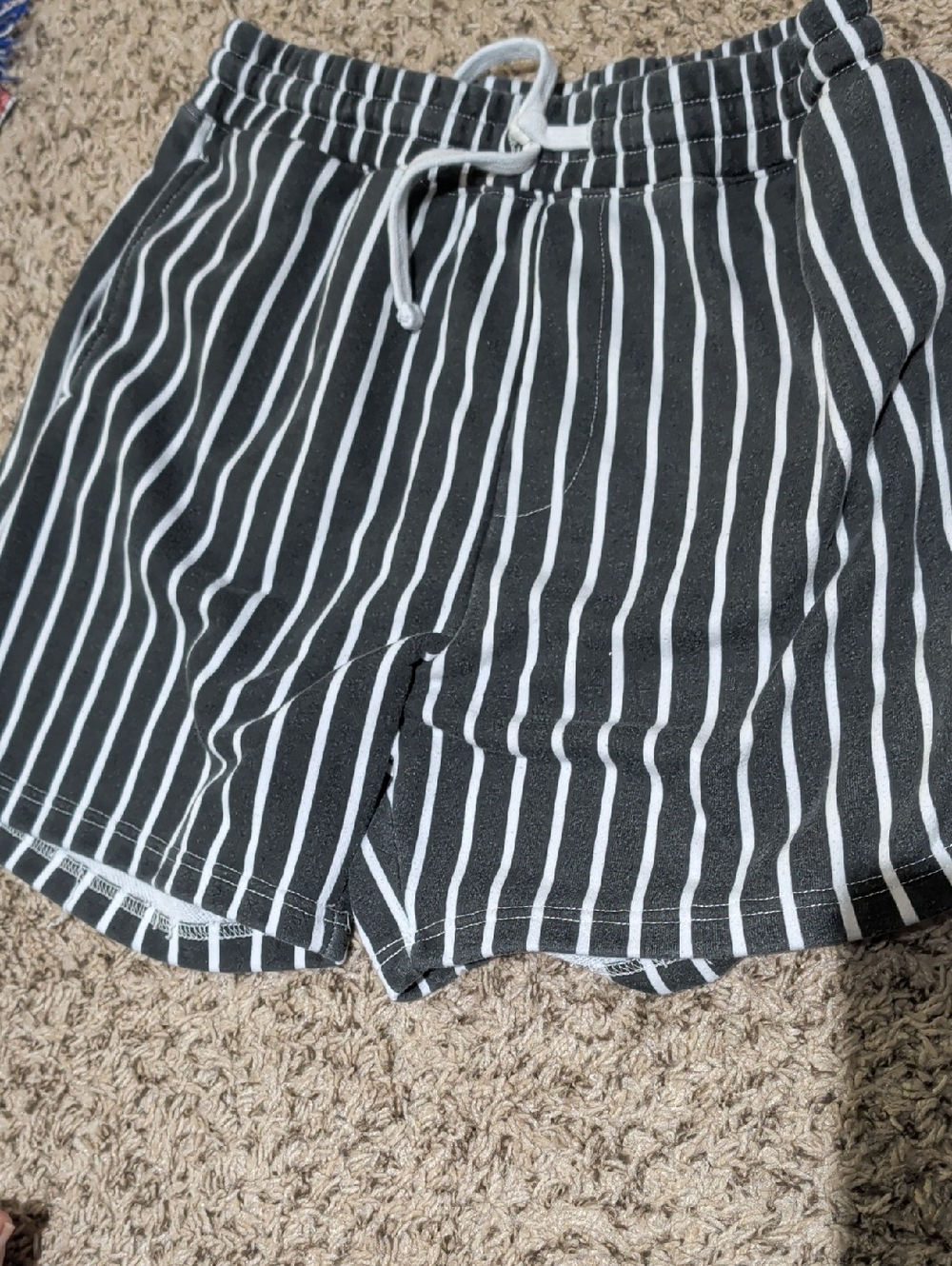 Forever 21 Black and White Vertical Stripe Athletic Shorts